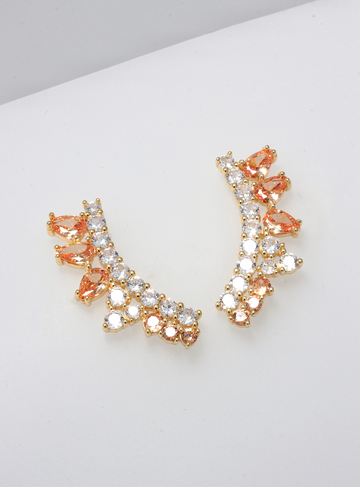 FREYA 925 SILVER / GOLD PEACH EARRINGS BY ANITA BRAND