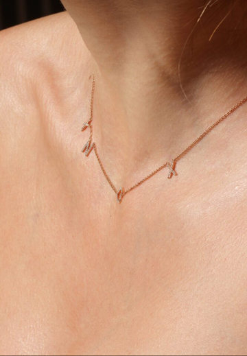 WE ARE FAMILY DIAMOND 3 LETTER/SYMBOL NECKLACE