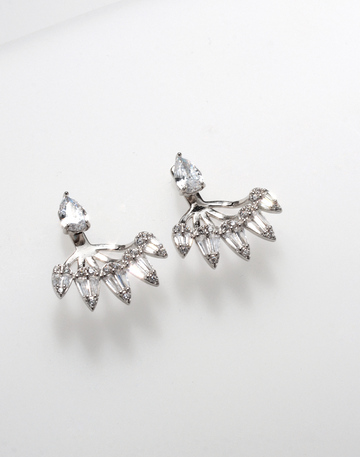 KALIN WHITE EAR-JACKET 925 SILVER EARRINGS BY ANITA BRAND