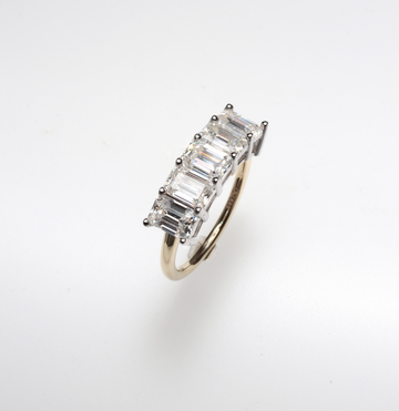 MOISSANITE 14K GOLD RING 4mmX6mm EMERALD CUT