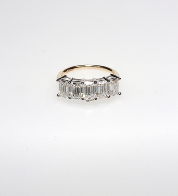 MOISSANITE 14K GOLD RING 4mmX6mm EMERALD CUT
