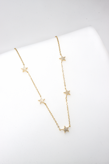 STARS GOLD NECKLACE 925 SILVER BY ANITA BRAND