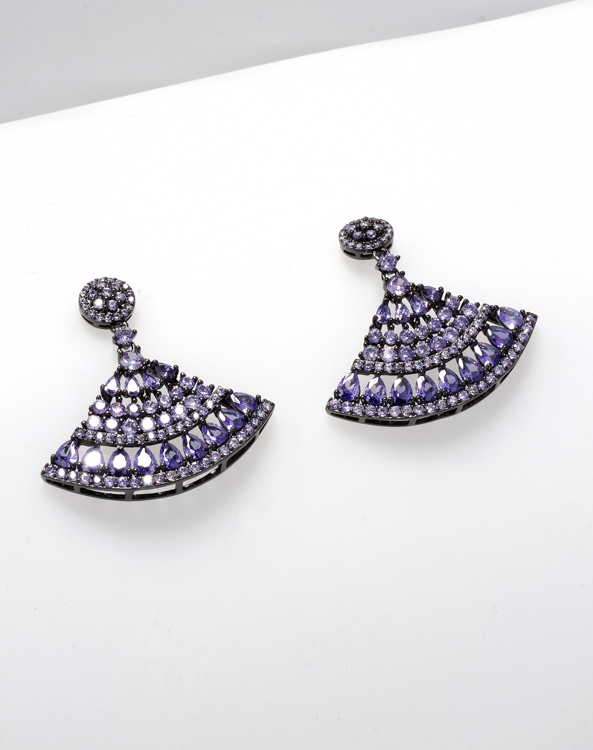 LUX BELLE BLACK VIOLET 925 SILVER EARRINGS BY ANITA BRAND