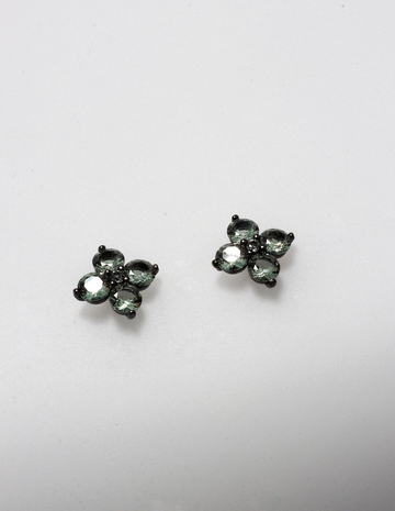 POZIE GREEN TOURMALINE FLOWER 925 SILVER EARRINGS BY ANITA BRAND