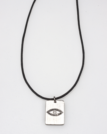 PROTECTIVE EYE BLACK PLATED NECKLACE