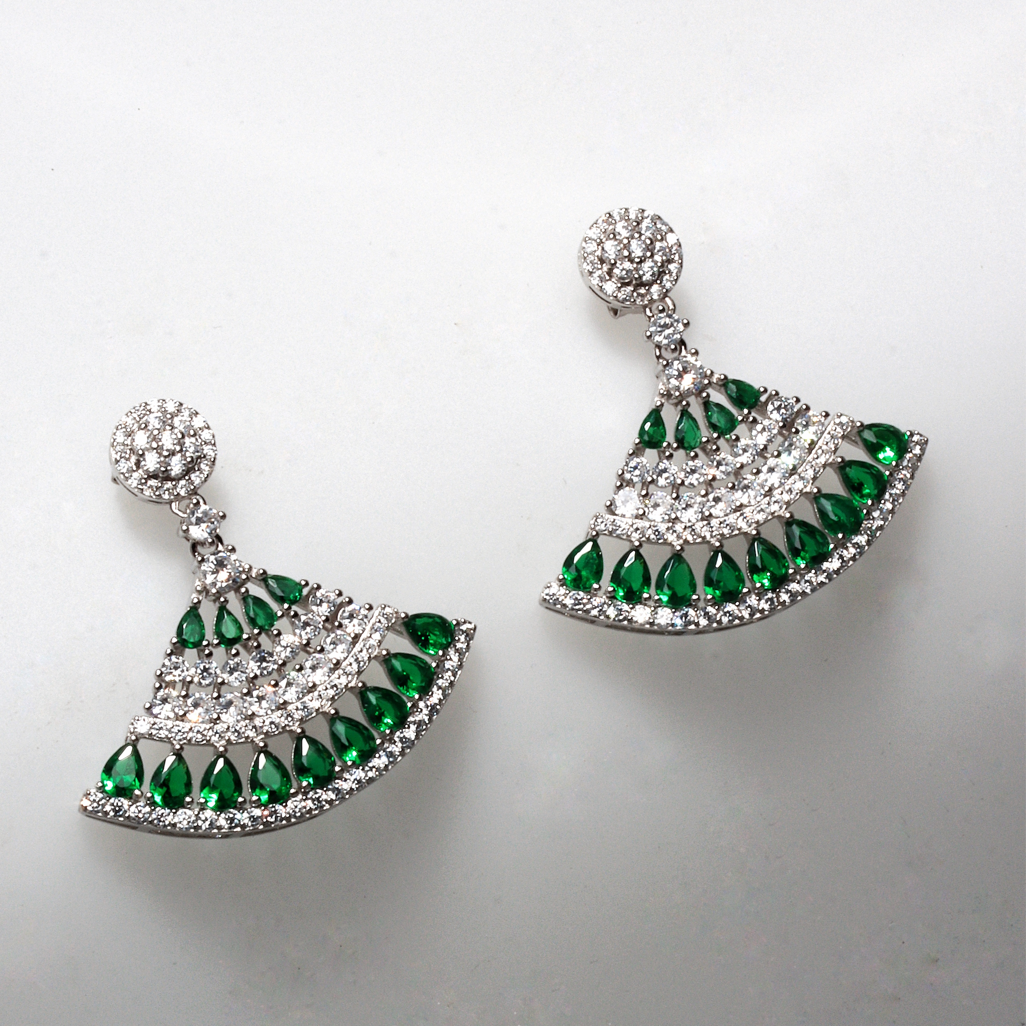 LUX BELLE WHITE EMERALD 925 SILVER EARRINGS BY ANITA BRAND