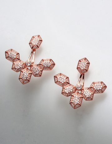 LOTUS DROP ROSE GOLD WITH ZIRCONIA STONES by Anita Brand