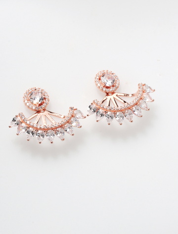 CAMELLIA EAR-JACKET ROSE GOLD BY ANITA BRAND (925 silver)