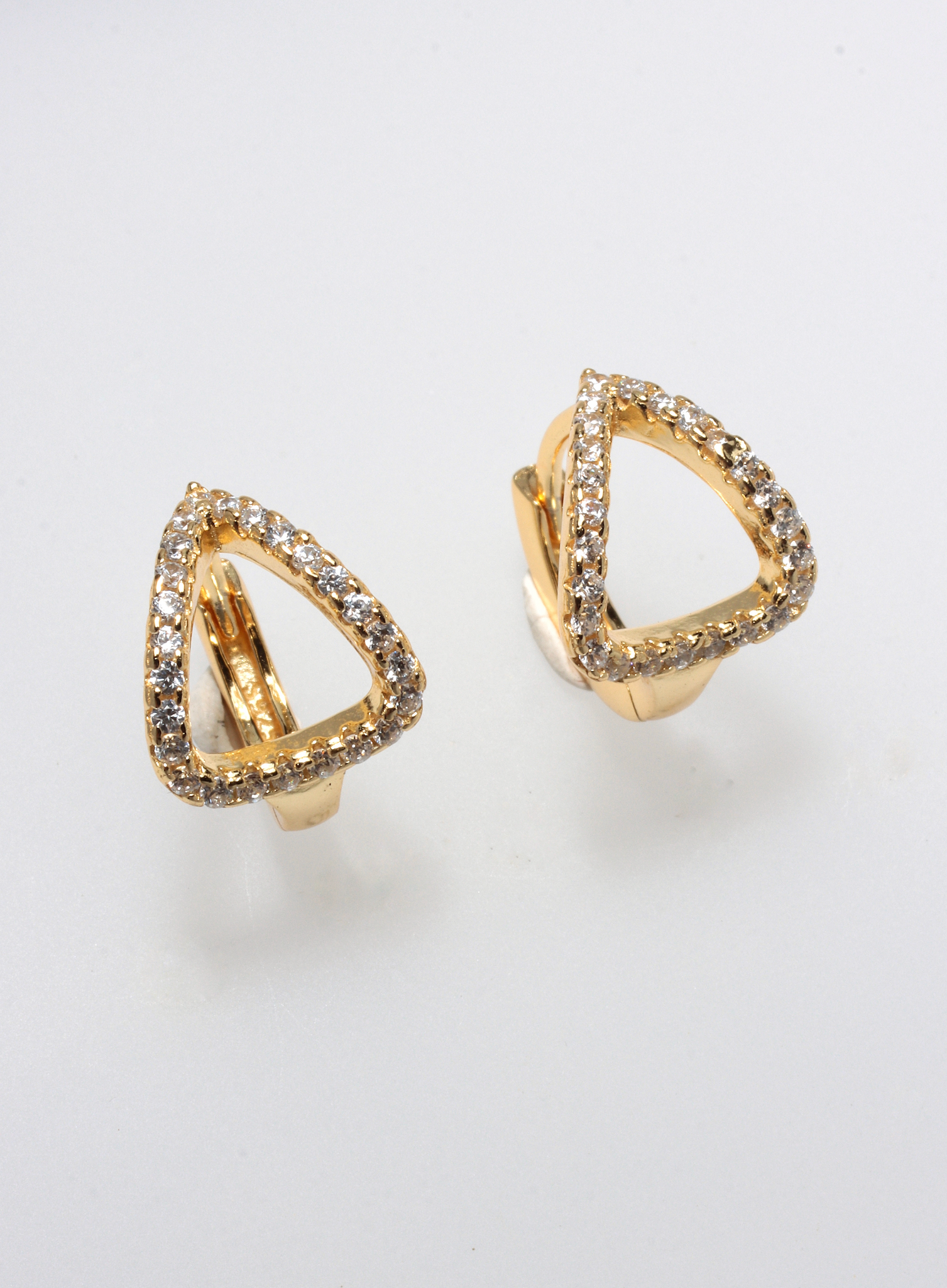 PAVE HUGGIE GOLD 925 SILVER EARRINGS BY ANITA BRAND