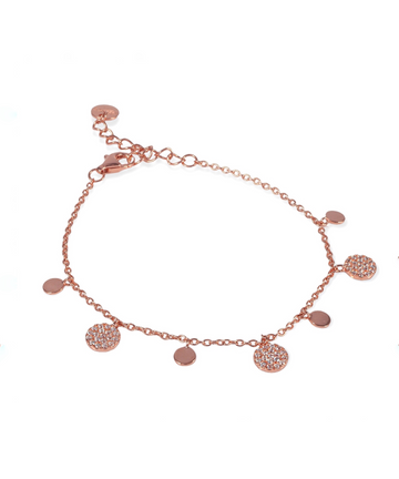 LUX BRACELET WITH CIRCLES 925 SILVER  (ROSE GOLD)