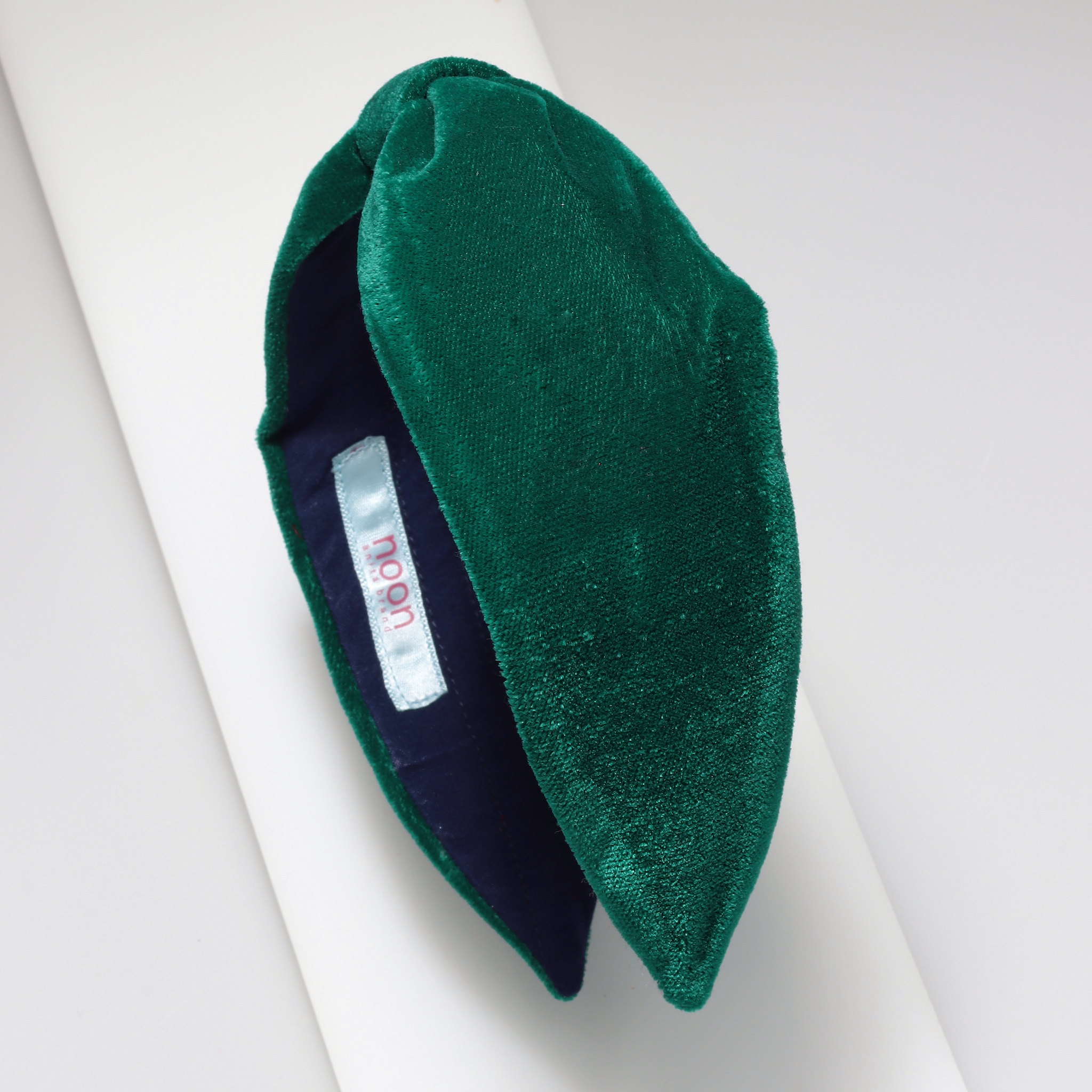 NOON HANDMADE VELVET HEADBAND GREEN PETROL