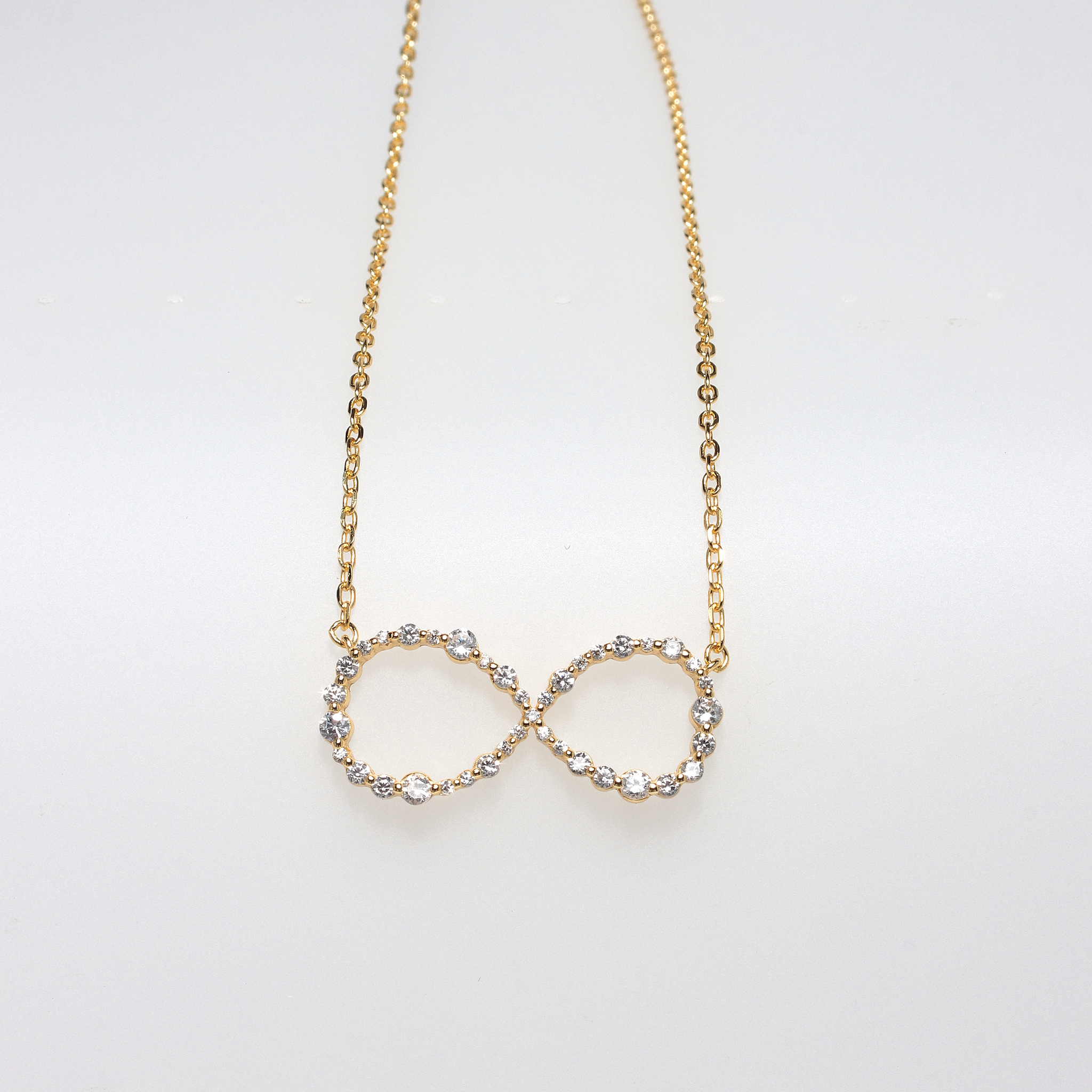 PARIS INFINITY ROUND STONES YELLOW GOLD 925 SILVER NECKLACE BY ANITA BRAND