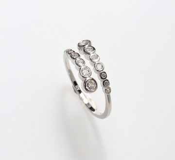 PARIS 14 ROUND STONES WHITE GOLD 925 SILVER RING BY ANITA BRAND