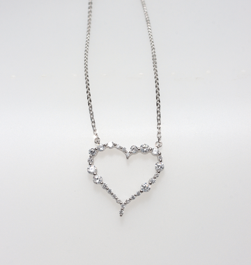 PARIS HEART ROUND STONES WHITE GOLD 925 SILVER NECKLACE BY ANITA BRAND