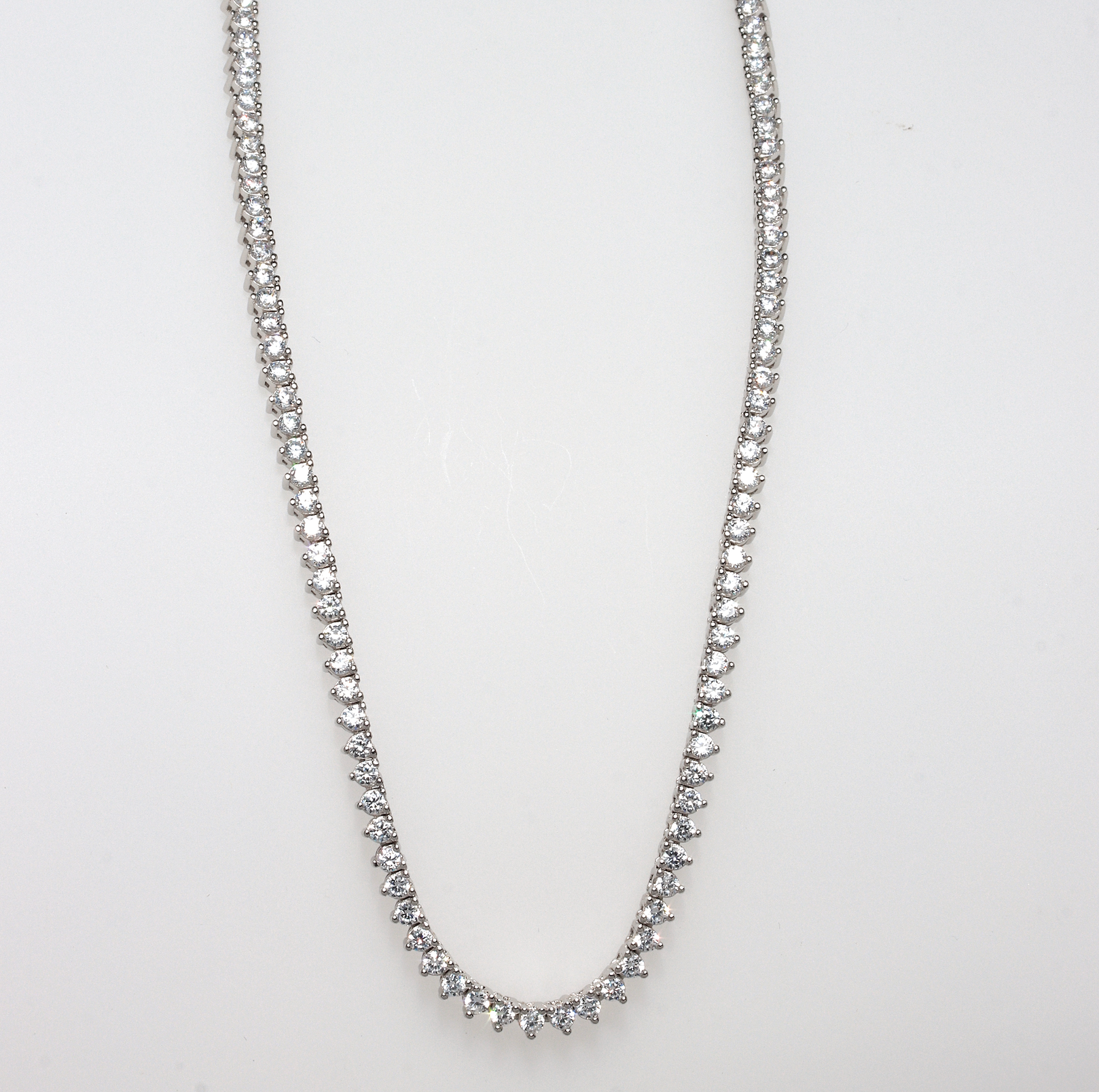 PARIS RIVIERA 42CM/0.2CM STONE WHITE GOLD 925 SILVER NECKLACE BY ANITA BRAND