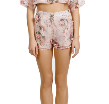 APPLIQUED FLORAL SHORTS