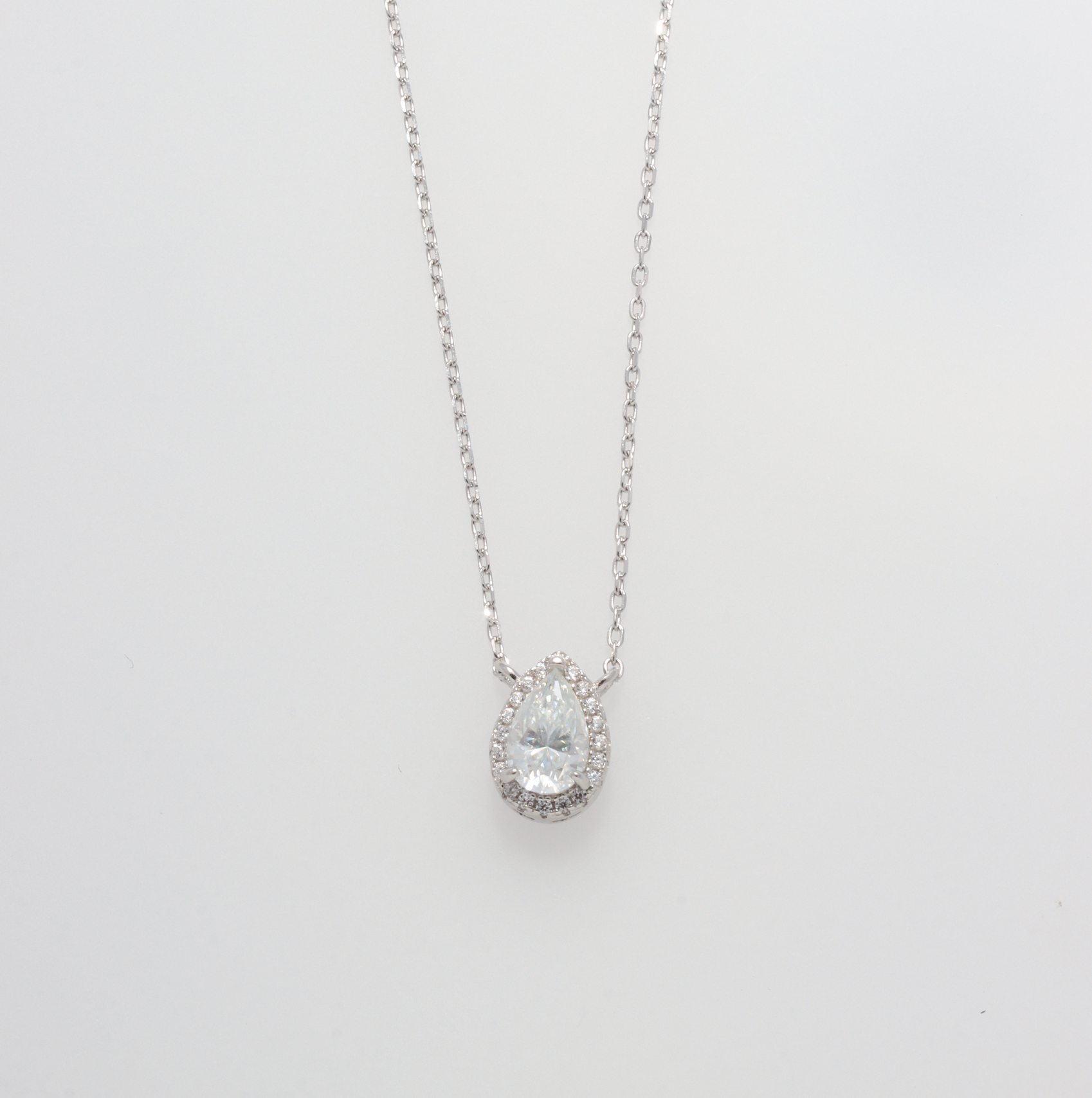 PEAR CUT MOISSANITE 925 SILVER NECKLACE