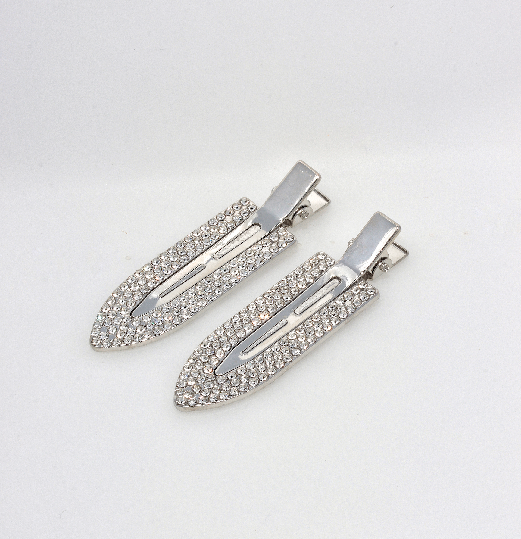 SILVER CLIPS FOR HAIR WITH STONES