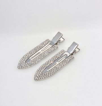 SILVER CLIPS FOR HAIR WITH STONES