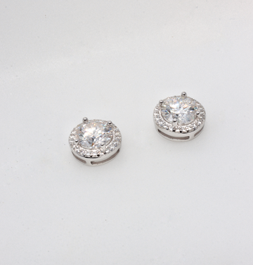 1CT MOISSANITE ROUND BRILLIANT CUT EARRINGS 925 SILVER