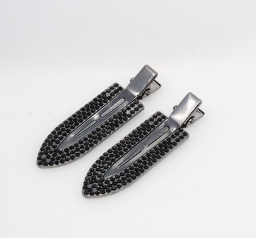 BLACK CLIPS FOR HAIR WITH STONES