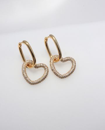 CASSIAN HEART GOLD  DANGLE EARRINGS