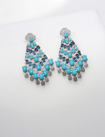 LUX DANGLE BLUE EARRINGS