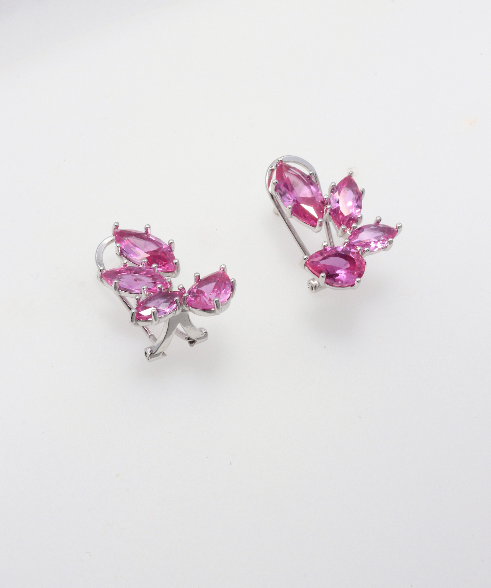 LORIN MAGENTA FLOWER 925 SILVER EARRINGS BY ANITA BRAND