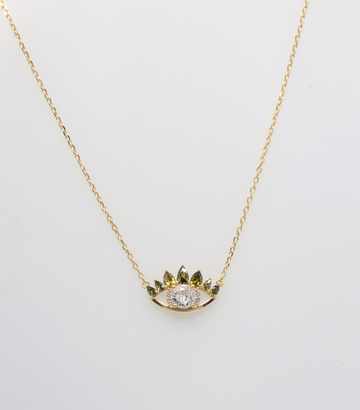 AYLA EYE 925 GOLD WHITE OLIVE NECKLACE by Anita Brand