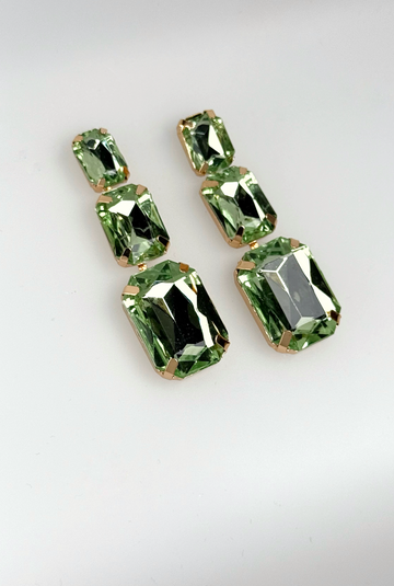 DANGLE SQUARE LIGHT GREEN  EARRINGS