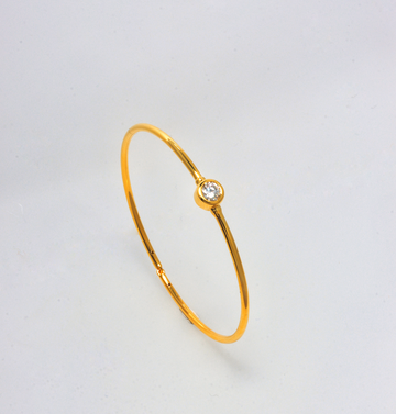 0.5ct MOISSANITE STONE 925 SILVER BANGLE GOLD