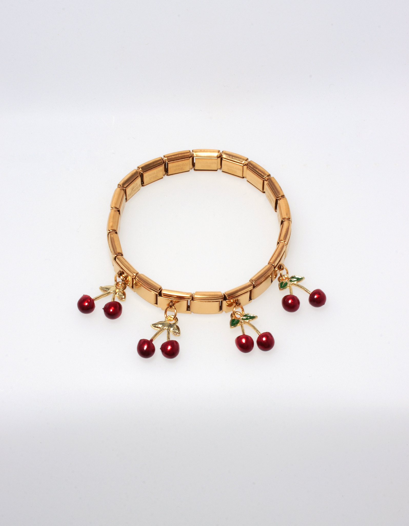 GOLD BRACELET WITH CHERRIES