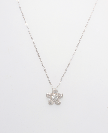 MOISSANITE FLOWER 925 SILVER NECKLACE