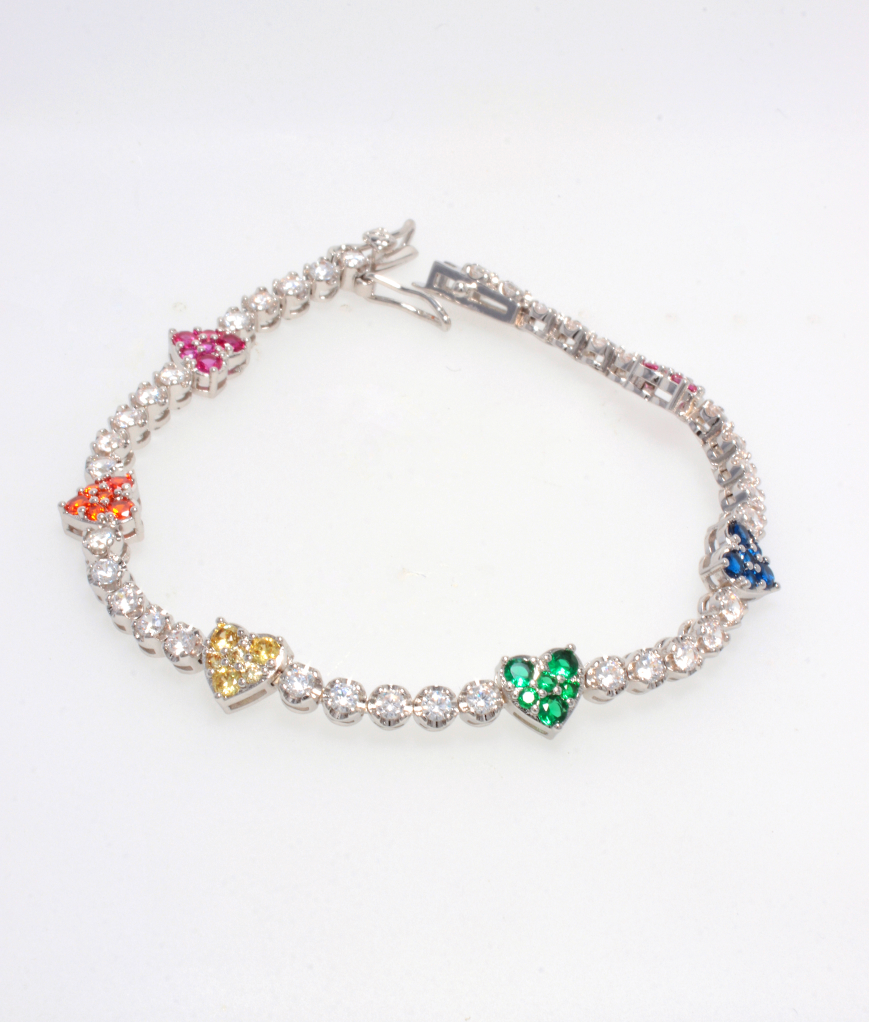 LUX COLORFUL HEART RIVIERA BRACELET