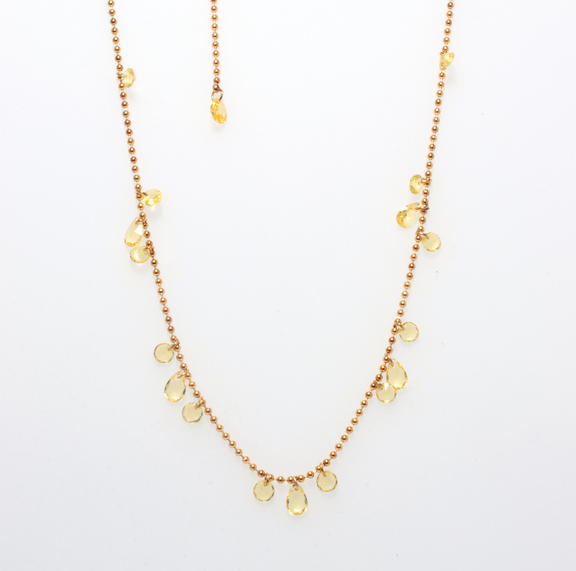 YELLOW ZIRCONIA STONES NECKLACE