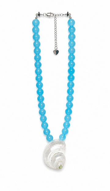 LIGHT BLUE SHELL NECKLACE