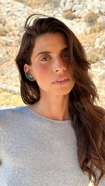 LUX EVANS BLACK EMERALD 925 SILVER EARRINGS BY ANITA BRAND