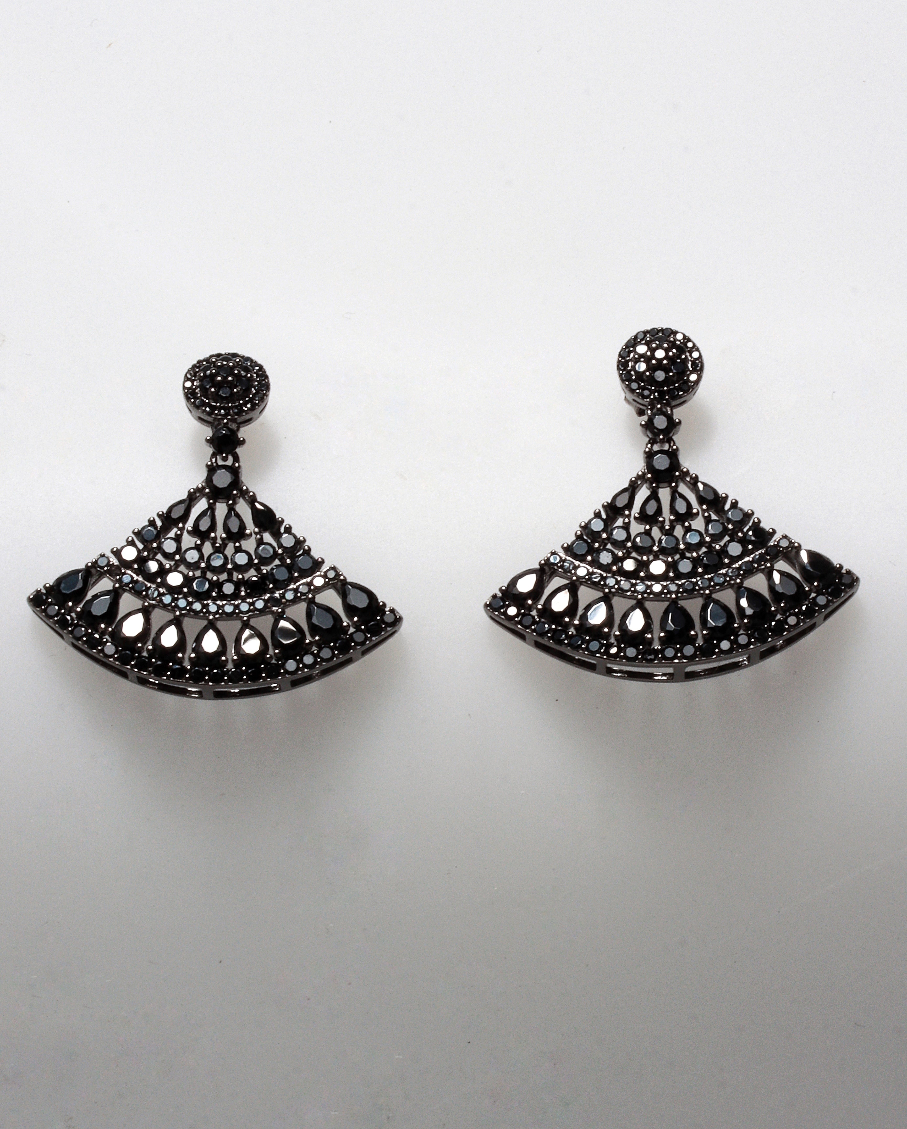 LUX BELLE BLACK 925 SILVER EARRINGS BY ANITA BRAND