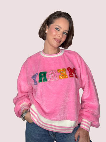 FLUFFY PINK HOODIE