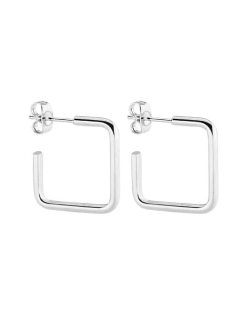 SQUARE SILVER EARRING