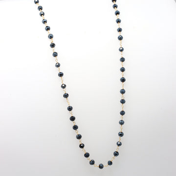 MAIRA ROSARY NECKLACE 925 SILVER BLUE BLACK (gold plated)