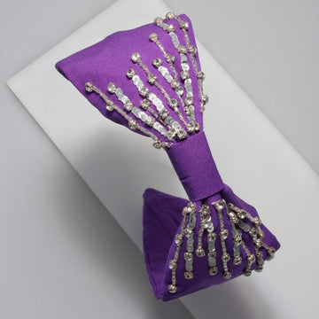 NOON HANDMADE HEADBAND (purple white stones)