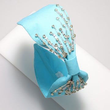 NOON HANDMADE HEADBAND (light blue with white stones)