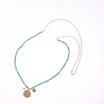 LIVIA LONG TURQUOISE NECKLACE
