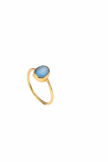 INDIA HANDCRAFTED BLUE CHALCEDONY 925 RING
