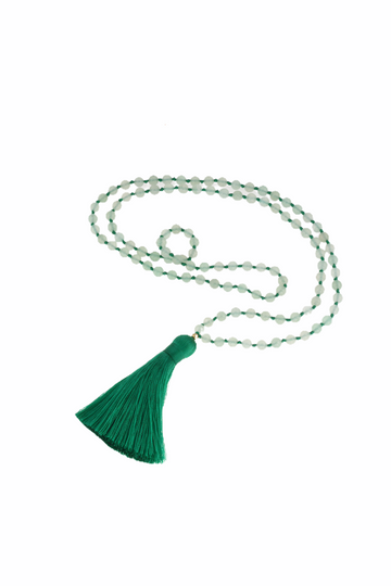 JAPA MALA HANDCRAFTED GREEN AVENTURINE GEMSTONE NECKLACE